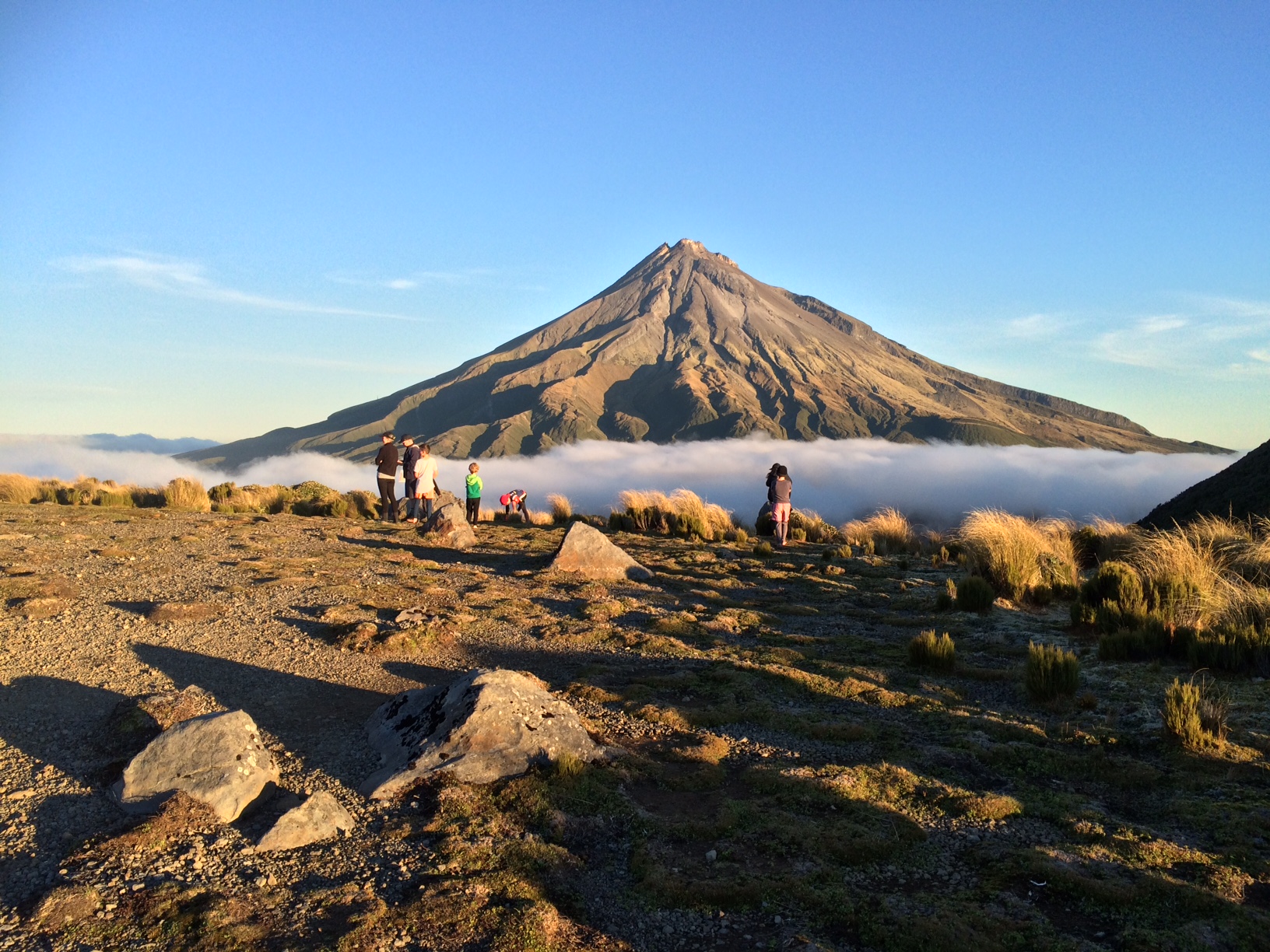 Family on a Kiwiburd tour of Mt Taranaki